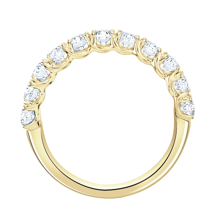 Goldsmiths 18ct Yellow Gold 1.46cttw Oval Cut Claw Set Diamond Half Eternity Ring