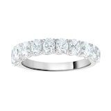 Goldsmiths 9ct White Gold 1.46cttw Oval Cut Claw Set Diamond Half Eternity Ring