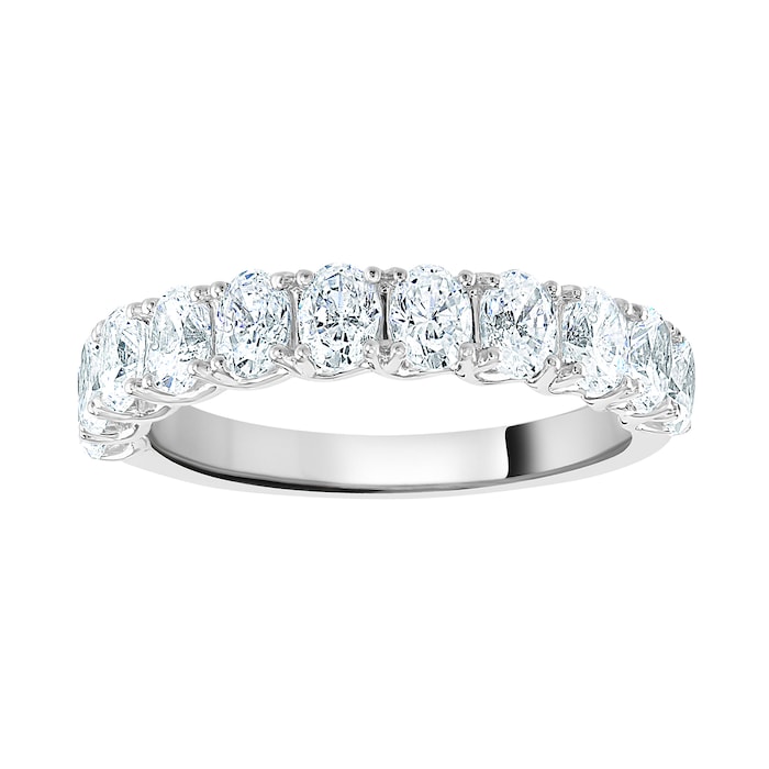 Goldsmiths Platinum 1.46cttw Oval Cut Claw Set Diamond Half Eternity Ring