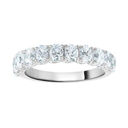 06507977 - 18ct White Gold 1.46cttw Oval Cut Claw Set Diamond Half Eternity Ring