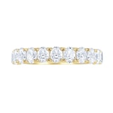 Goldsmiths 18ct Yellow Gold 1.46cttw Oval Cut Claw Set Diamond Half Eternity Ring