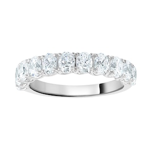 Goldsmiths Platinum 1.46cttw Oval Cut Claw Set Diamond Half Eternity Ring