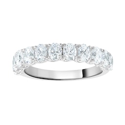 06507981 - Platinum 1.46cttw Oval Cut Claw Set Diamond Half Eternity Ring