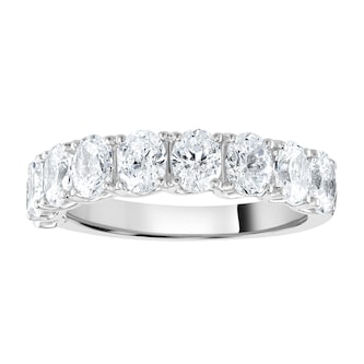 Goldsmiths 18ct White Gold 2.09cttw Oval Cut Claw Set Diamond Half Eternity Ring Goldsmiths 18ct White Gold 2.09cttw Oval Cut Claw Set Diamond Half Eternity Ring