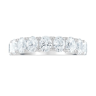 Goldsmiths 18ct White Gold 2.09cttw Oval Cut Claw Set Diamond Half Eternity Ring Goldsmiths 18ct White Gold 2.09cttw Oval Cut Claw Set Diamond Half Eternity Ring