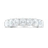 Goldsmiths 18ct White Gold 2.09cttw Oval Cut Claw Set Diamond Half Eternity Ring