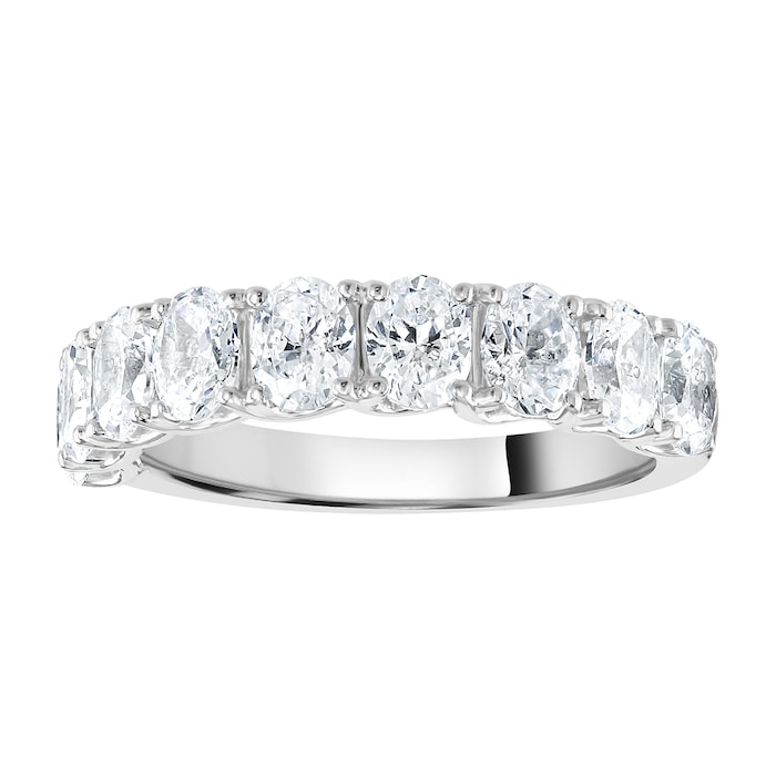 Goldsmiths 9ct White Gold 2.09cttw Oval Cut Claw Set Diamond Half Eternity Ring