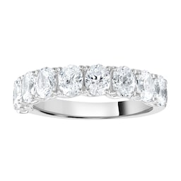 06507986 - Platinum 2.09cttw Oval Cut Claw Set Diamond Half Eternity Ring