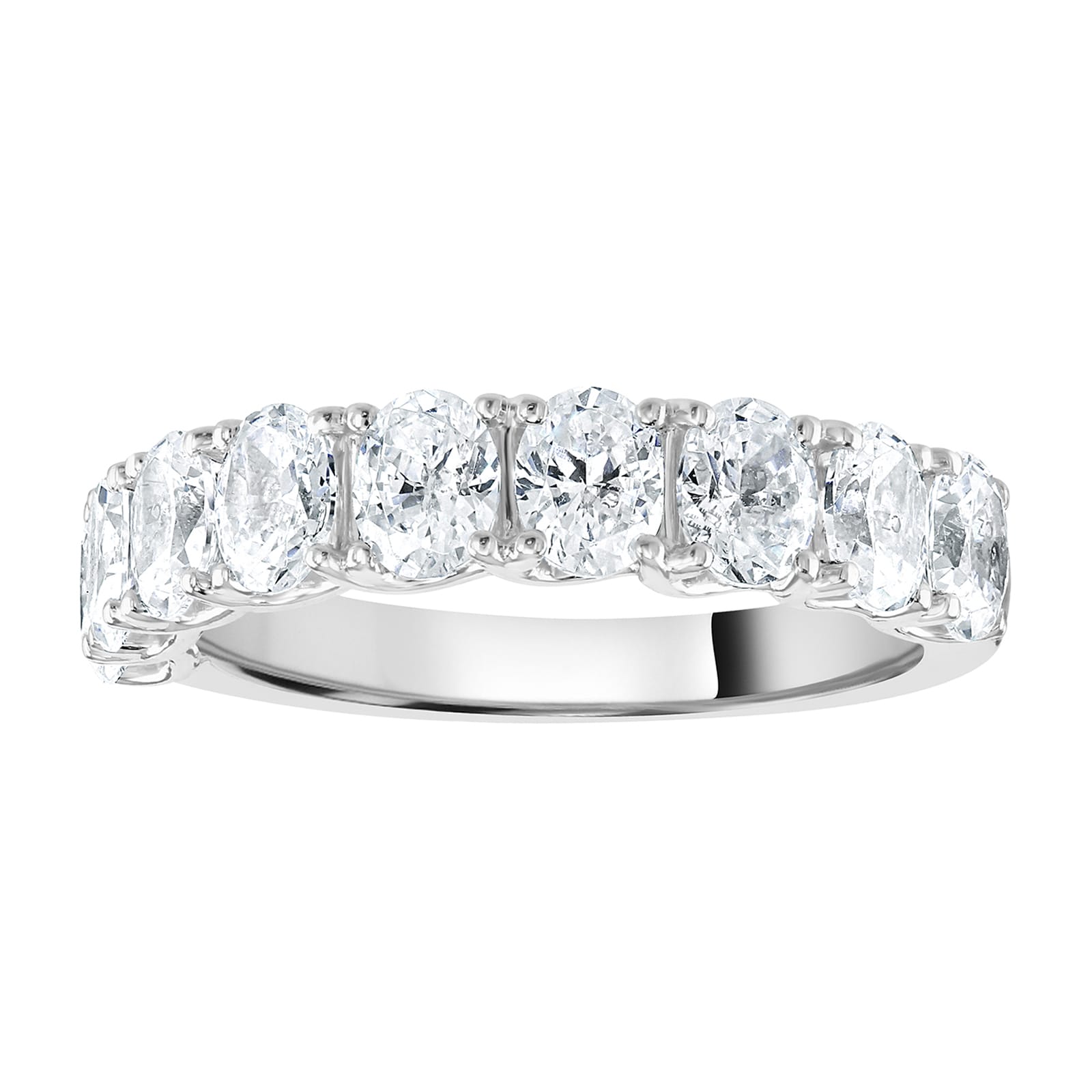 Goldsmiths 18ct White Gold 2.09cttw Oval Cut Claw Set Diamond Half Eternity Ring Goldsmiths 18ct White Gold 2.09cttw Oval Cut Claw Set Diamond Half Eternity Ring