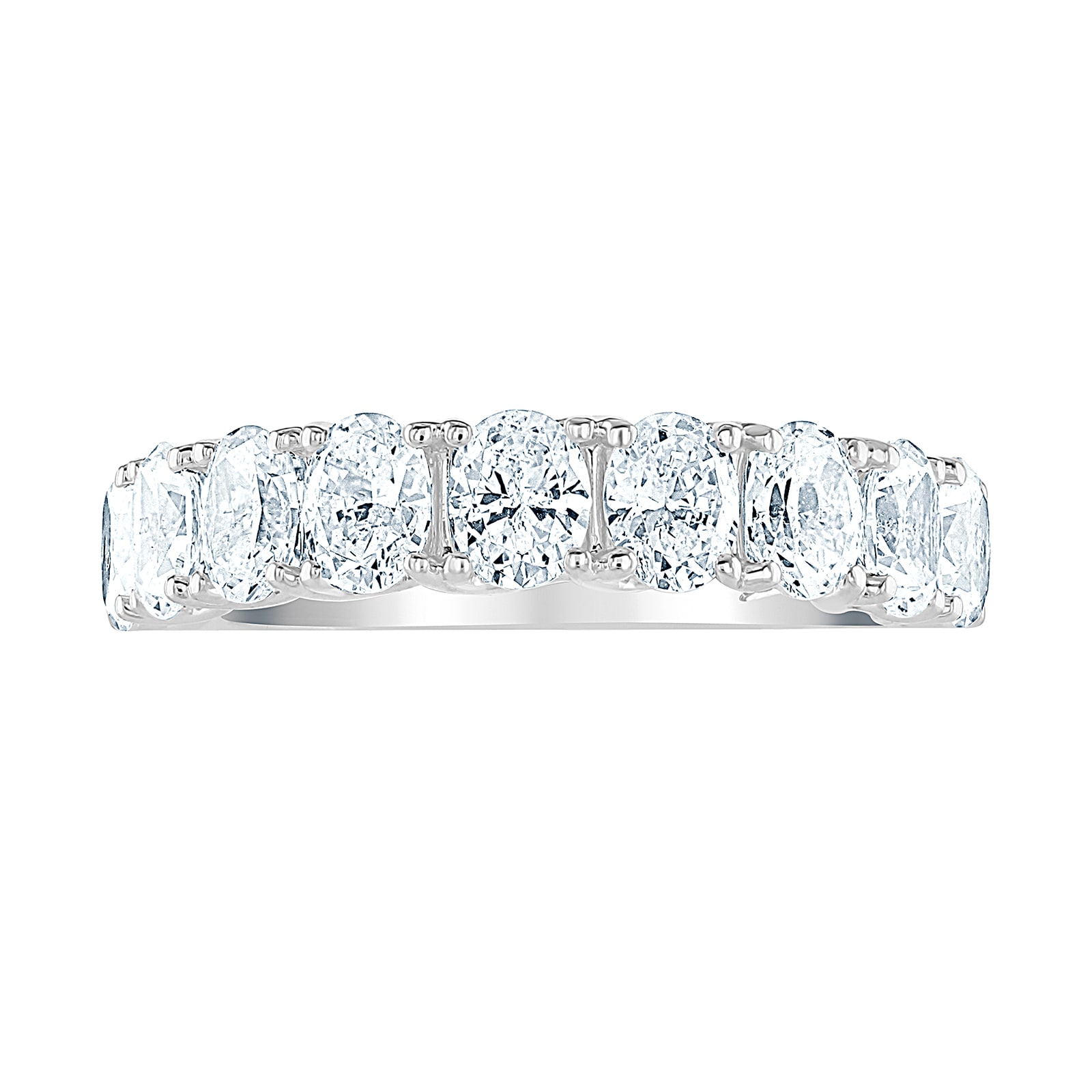 Goldsmiths 9ct White Gold 2.09cttw Oval Cut Claw Set Diamond Half Eternity Ring Goldsmiths 9ct White Gold 2.09cttw Oval Cut Claw Set Diamond Half Eternity Ring