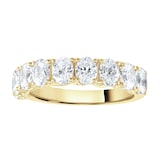 Goldsmiths 9ct Yellow Gold 2.09cttw Oval Cut Claw Set Diamond Half Eternity Ring