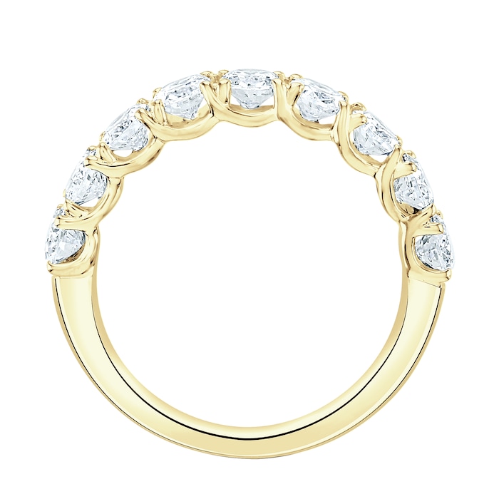 Goldsmiths 9ct Yellow Gold 2.09cttw Oval Cut Claw Set Diamond Half Eternity Ring