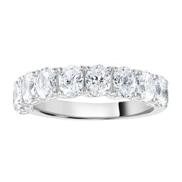 06507991 - Platinum 2.09cttw Oval Cut Claw Set Diamond Half Eternity Ring