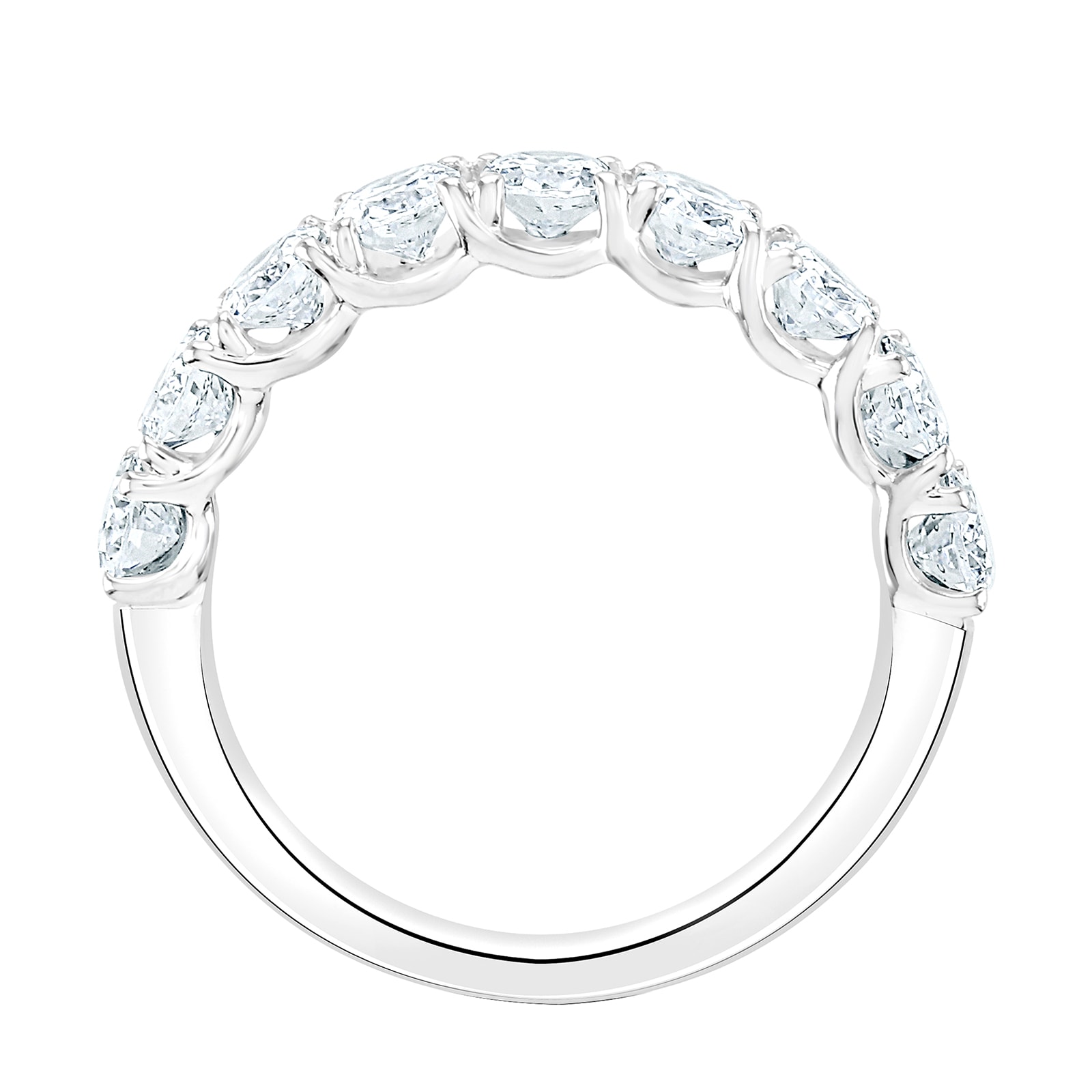 Goldsmiths Platinum 2.09cttw Oval Cut Claw Set Diamond Half Eternity Ring Goldsmiths Platinum 2.09cttw Oval Cut Claw Set Diamond Half Eternity Ring