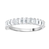 Goldsmiths 18ct White Gold 1.33cttw Emerald Cut Claw Set Half Eternity Ring