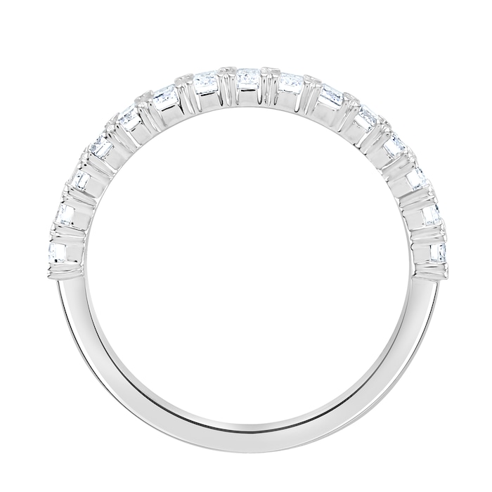 Goldsmiths 18ct White Gold 1.33cttw Emerald Cut Claw Set Half Eternity Ring