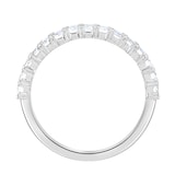 Goldsmiths 18ct White Gold 1.33cttw Emerald Cut Claw Set Half Eternity Ring