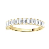 Goldsmiths 18ct Yellow Gold 1.33cttw Emerald Cut Claw Set Half Eternity Ring