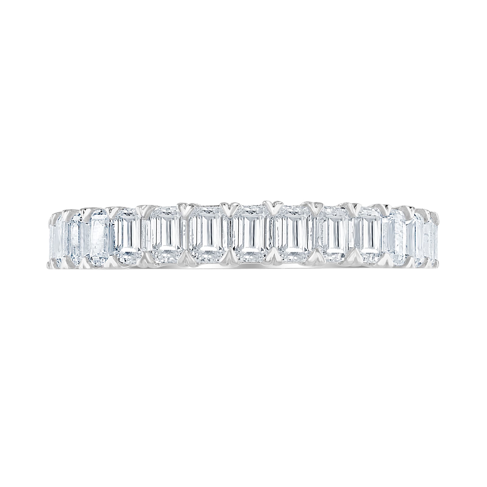 Goldsmiths 18ct White Gold 1.33cttw Emerald Cut Claw Set Half Eternity Ring Goldsmiths 18ct White Gold 1.33cttw Emerald Cut Claw Set Half Eternity Ring