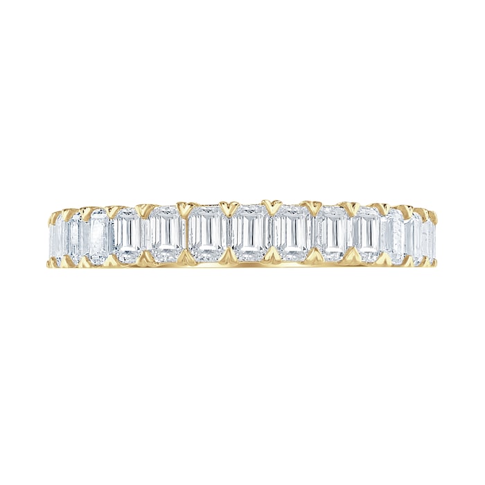 Goldsmiths 9ct Yellow Gold 1.33cttw Emerald Cut Claw Set Half Eternity Ring