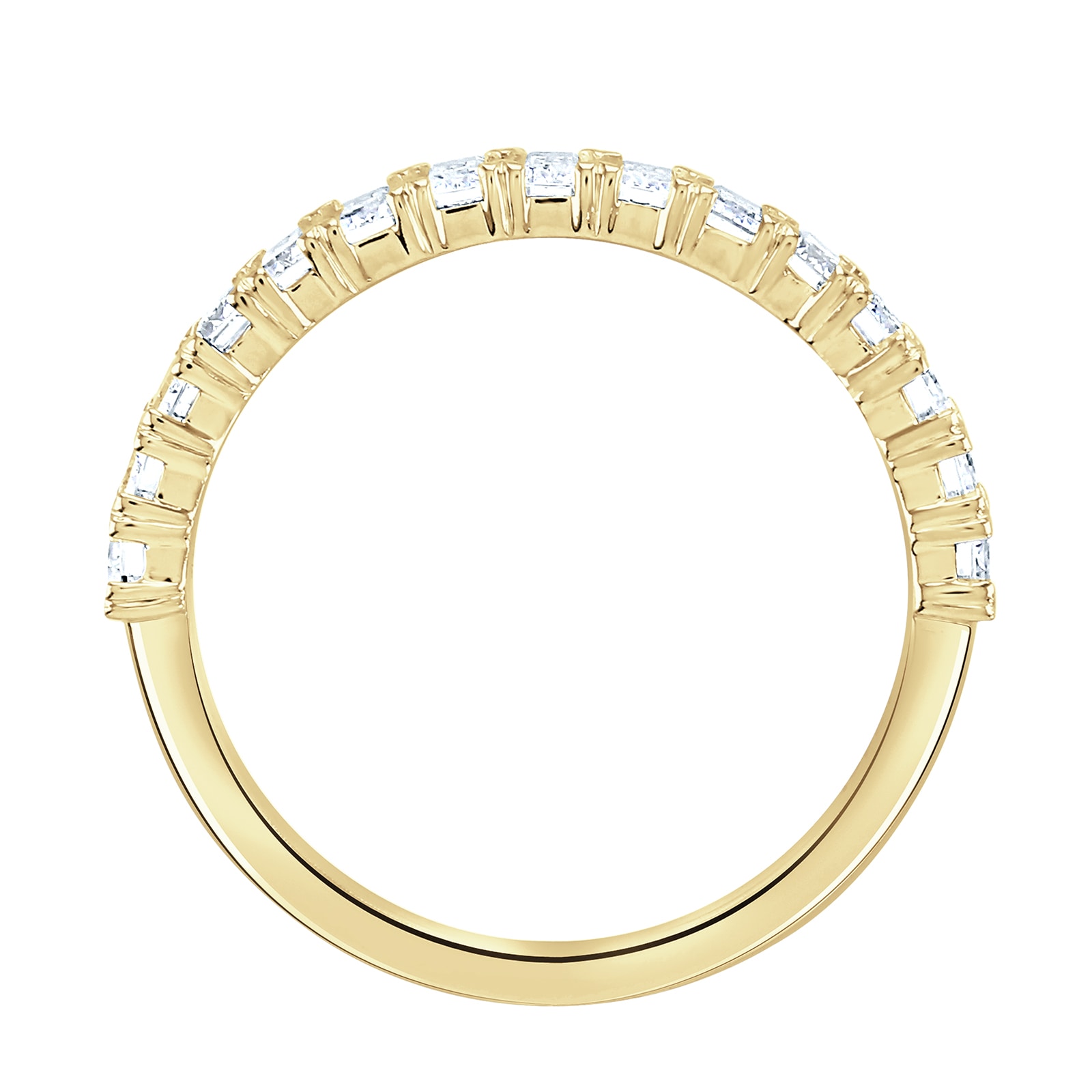 Goldsmiths 9ct Yellow Gold 1.33cttw Emerald Cut Claw Set Half Eternity Ring Goldsmiths 9ct Yellow Gold 1.33cttw Emerald Cut Claw Set Half Eternity Ring