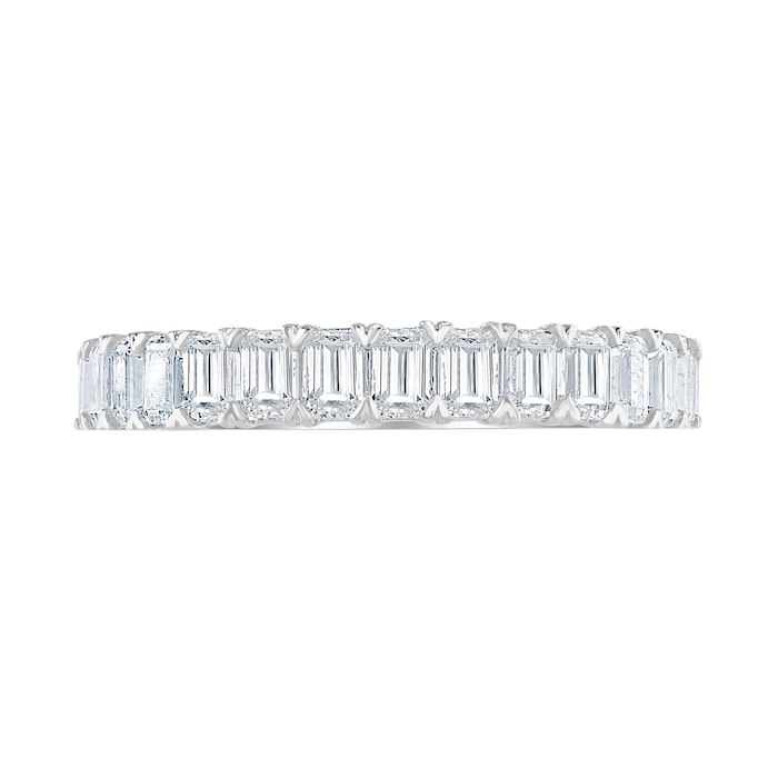 Goldsmiths Platinum 1.33cttw Emerald Cut Claw Set Half Eternity Ring