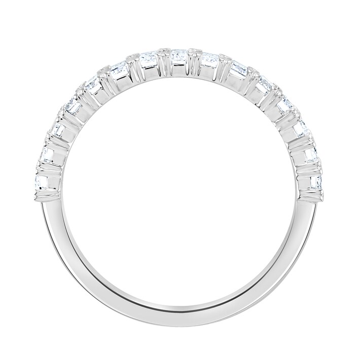 Goldsmiths Platinum 1.33cttw Emerald Cut Claw Set Half Eternity Ring