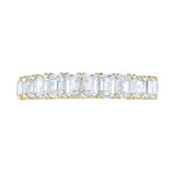 Goldsmiths 18ct Yellow Gold 1.59cttw Emerald Cut Claw Set Half Eternity Ring