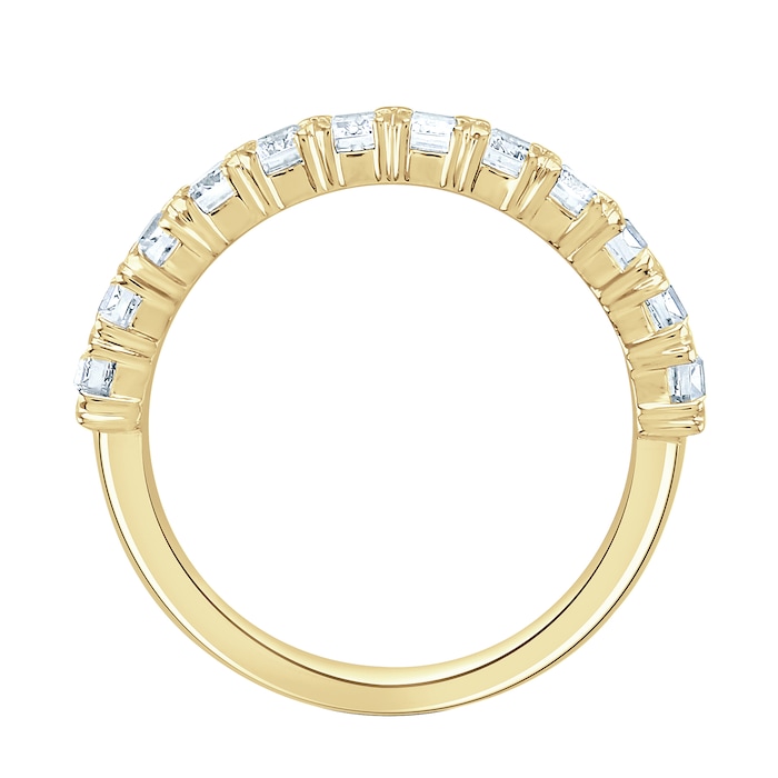 Goldsmiths 18ct Yellow Gold 1.59cttw Emerald Cut Claw Set Half Eternity Ring