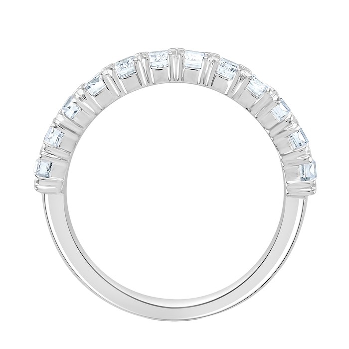 Goldsmiths 9ct White Gold 1.59cttw Emerald Cut Claw Set Half Eternity Ring