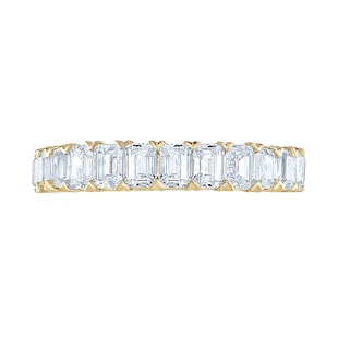Goldsmiths 9ct Yellow Gold 1.59cttw Emerald Cut Claw Set Half Eternity Ring