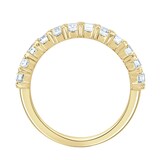 Goldsmiths 9ct Yellow Gold 1.59cttw Emerald Cut Claw Set Half Eternity Ring