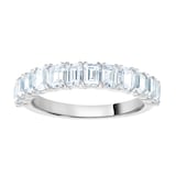 Goldsmiths 18ct White Gold 1.59cttw Emerald Cut Claw Set Half Eternity Ring