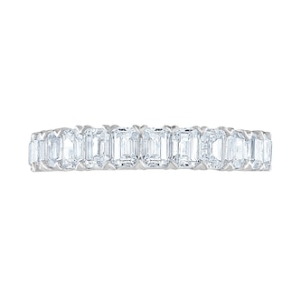 Goldsmiths 18ct White Gold 1.59cttw Emerald Cut Claw Set Half Eternity Ring Goldsmiths 18ct White Gold 1.59cttw Emerald Cut Claw Set Half Eternity Ring