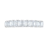 Goldsmiths 18ct White Gold 1.59cttw Emerald Cut Claw Set Half Eternity Ring