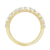 Goldsmiths 18ct Yellow Gold 1.59cttw Emerald Cut Claw Set Half Eternity Ring