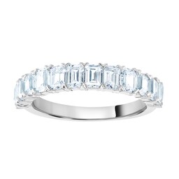 06508019 - 9ct White Gold 1.59cttw Emerald Cut Claw Set Half Eternity Ring