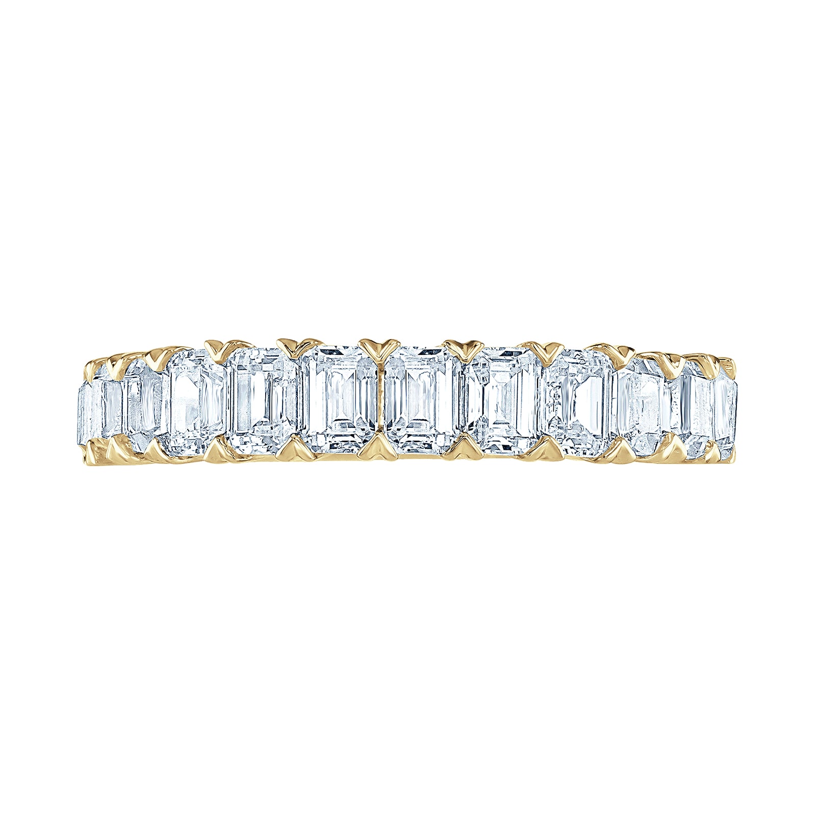 Goldsmiths 9ct Yellow Gold 1.59cttw Emerald Cut Claw Set Half Eternity Ring Goldsmiths 9ct Yellow Gold 1.59cttw Emerald Cut Claw Set Half Eternity Ring