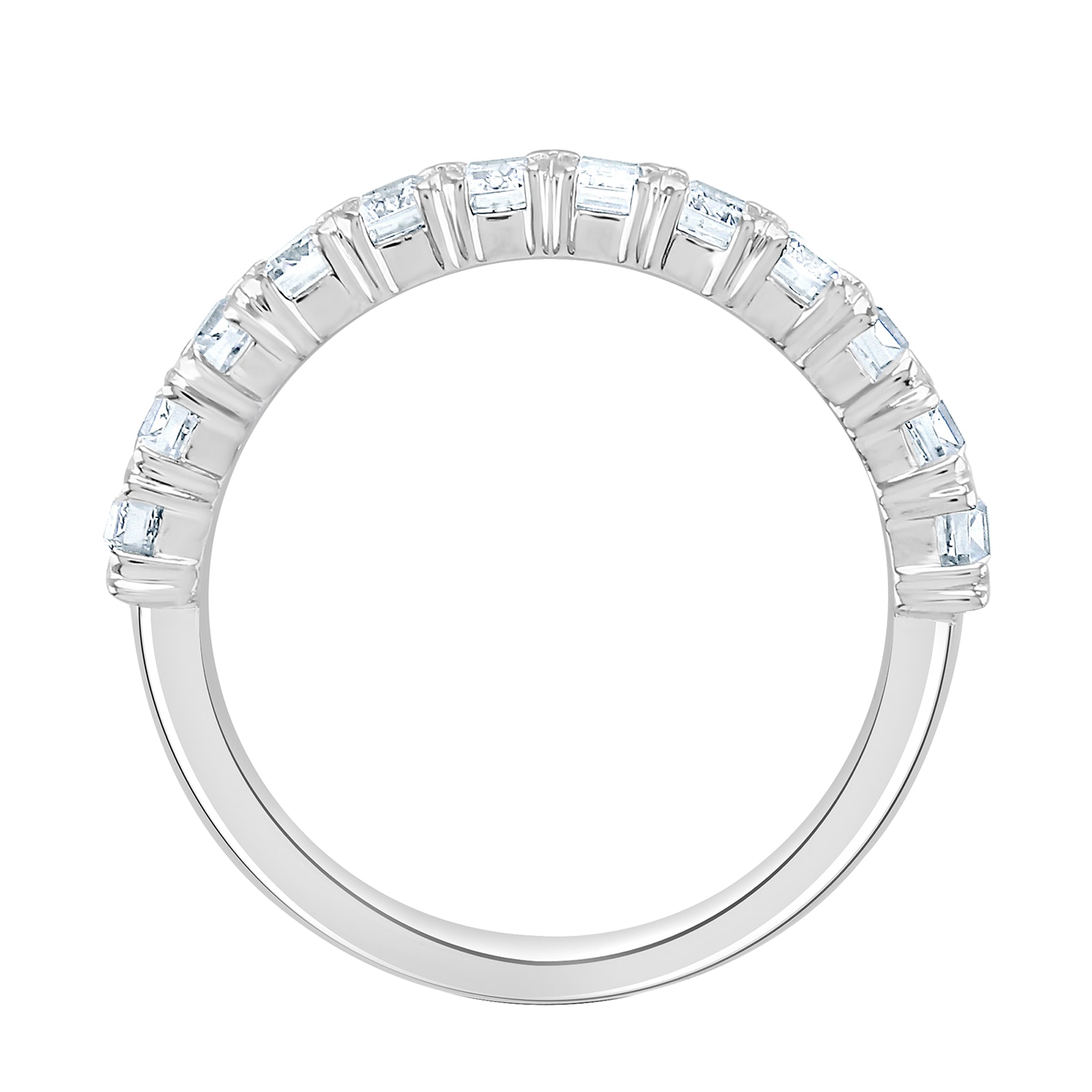 Goldsmiths Platinum 1.59cttw Emerald Cut Claw Set Half Eternity Ring Goldsmiths Platinum 1.59cttw Emerald Cut Claw Set Half Eternity Ring