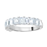 Goldsmiths 18ct White Gold 2.19 Carat Emerald Cut Half Eternity Ring