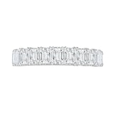 Goldsmiths 18ct White Gold 2.19 Carat Emerald Cut Half Eternity Ring