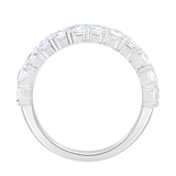 Goldsmiths 9ct White Gold 2.19 Carat Emerald Cut Half Eternity Ring