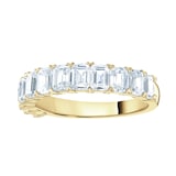 Goldsmiths 18ct Yellow Gold 2.19 Carat Emerald Cut Half Eternity Ring