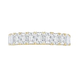 Goldsmiths 18ct Yellow Gold 2.19 Carat Emerald Cut Half Eternity Ring