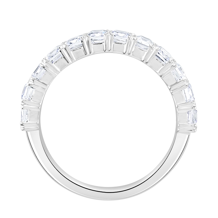 Goldsmiths 9ct White Gold 2.19 Carat Emerald Cut Half Eternity Ring
