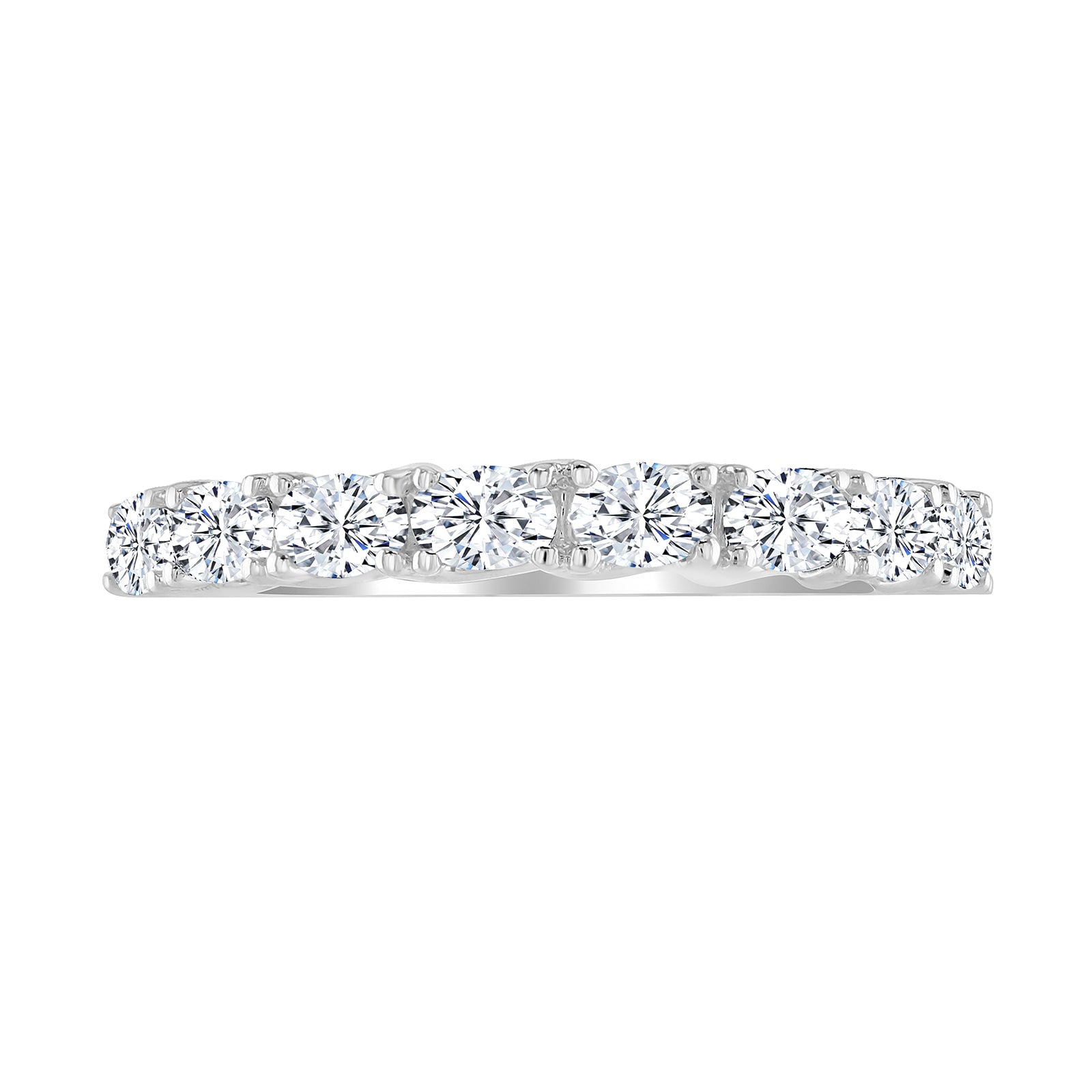 Goldsmiths 9ct White Gold 0.74 Carat Oval Cut Half Eternity Ring