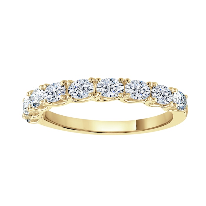 Goldsmiths 9ct Yellow Gold 0.74 Carat Oval Cut Half Eternity Ring - Ring Size V