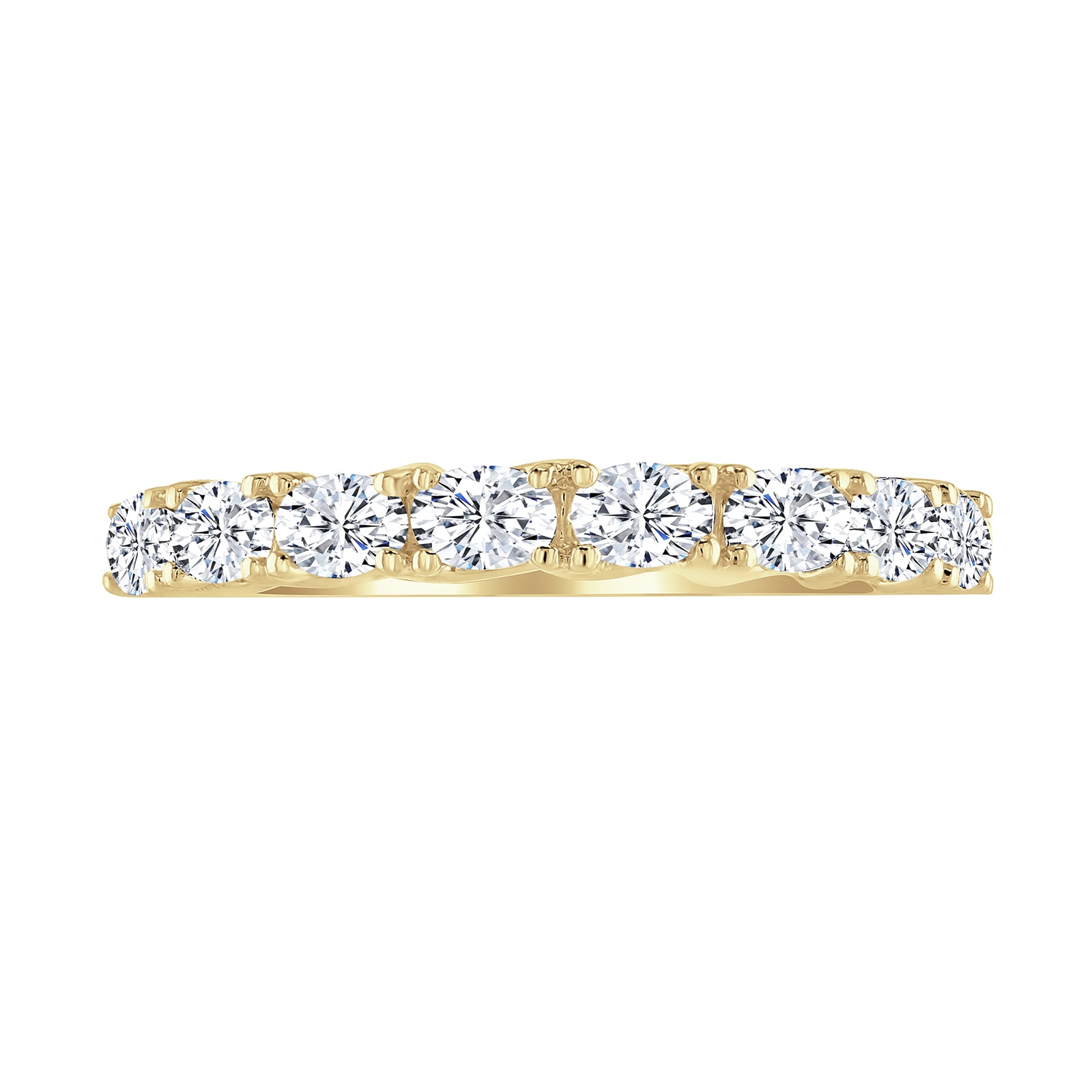 Goldsmiths 9ct Yellow Gold 0.74 Carat Oval Cut Half Eternity Ring