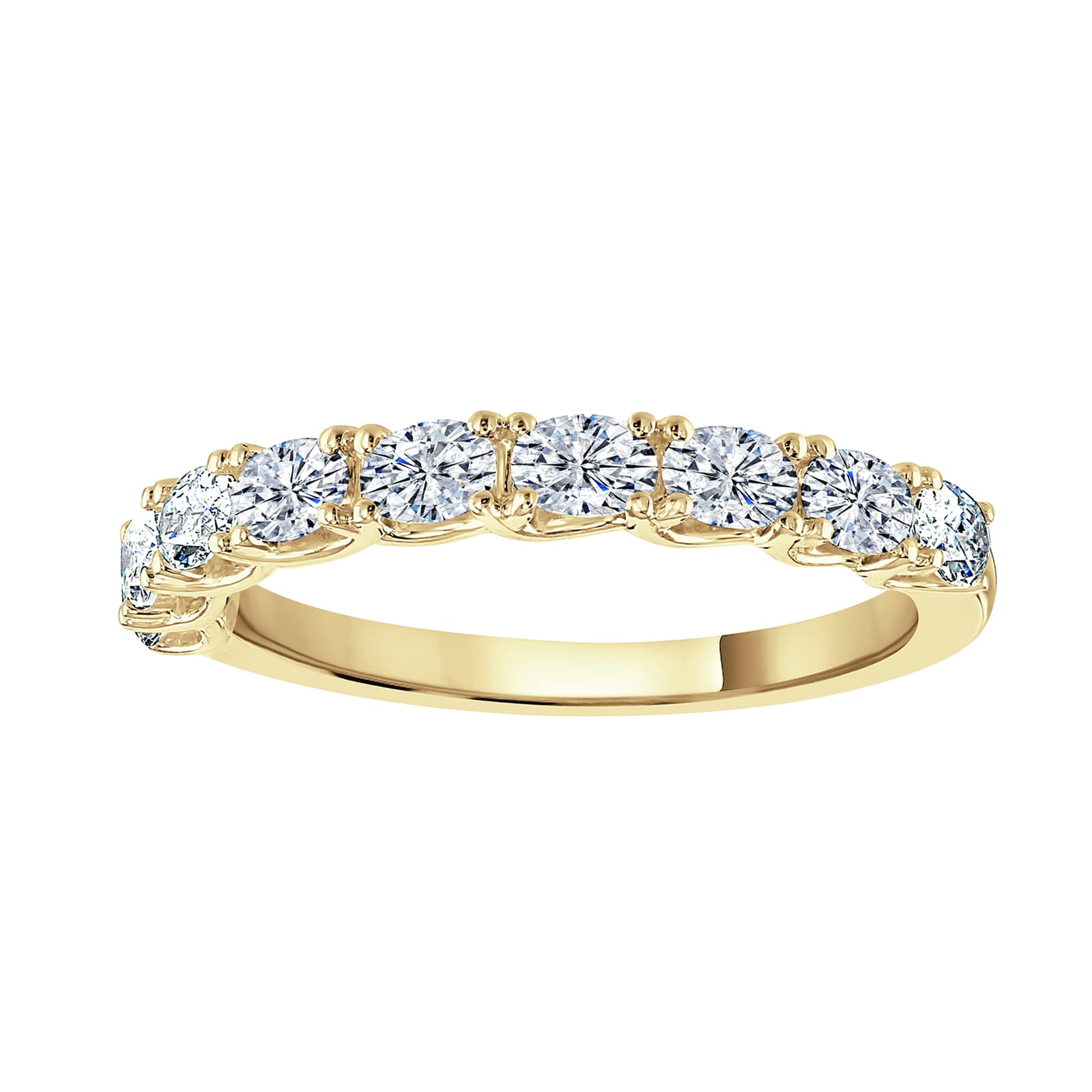 Goldsmiths 18ct Yellow Gold 0.74 Carat Oval Cut Half Eternity Ring