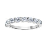 Goldsmiths Platinum 0.74 Carat Oval Cut Half Eternity Ring - Ring Size H